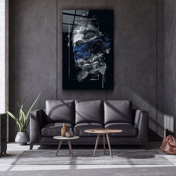 ・"Abstract Blue Poseidon"・Glass Wall Art | Artdesigna Glass Printing Wall Arts.