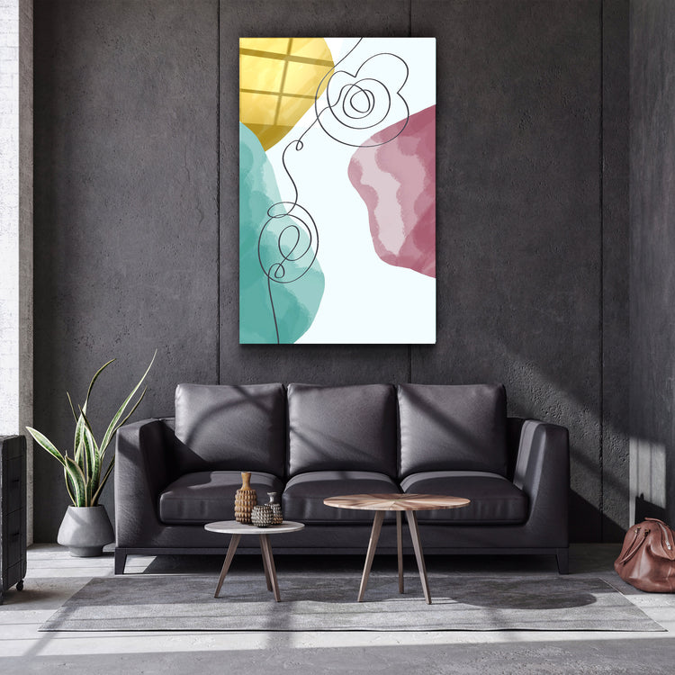 ・"Abstract Shapes V4"・Glass Wall Art | Artdesigna Glass Printing Wall Arts.