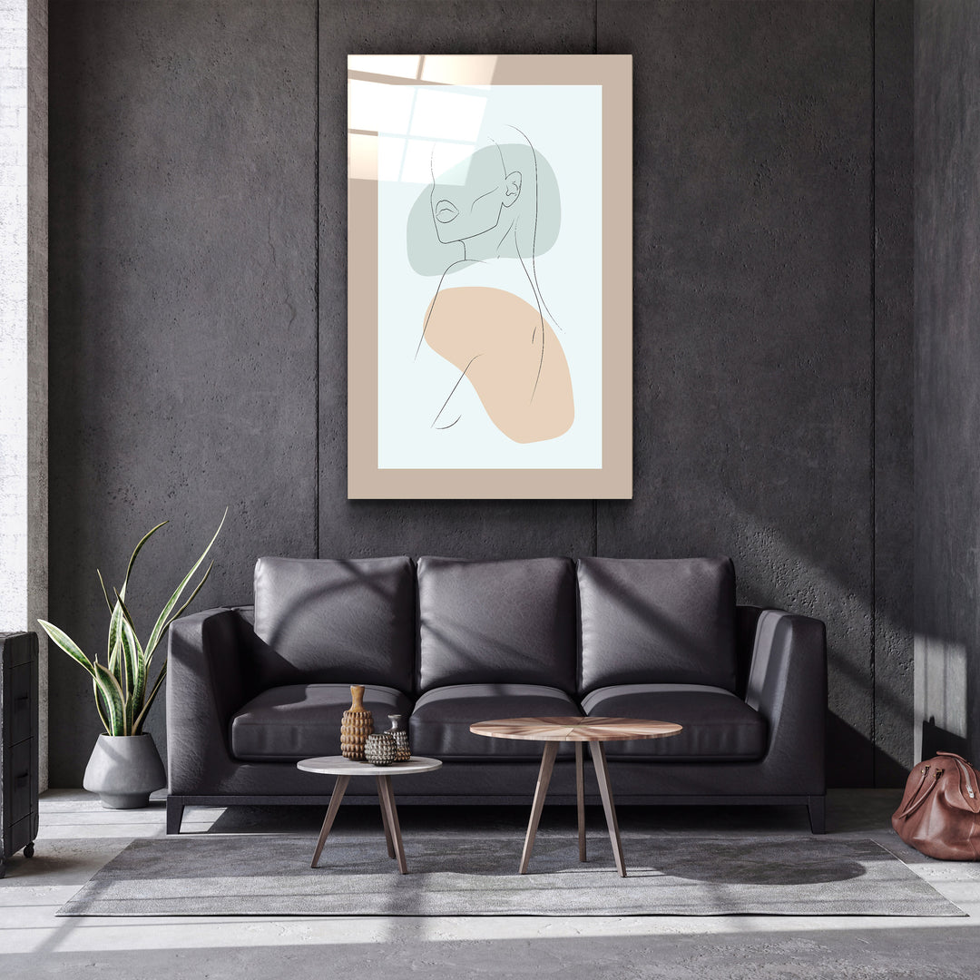 ・"Shapes and Woman Portrait V1"・Glass Wall Art | Artdesigna Glass Printing Wall Arts.