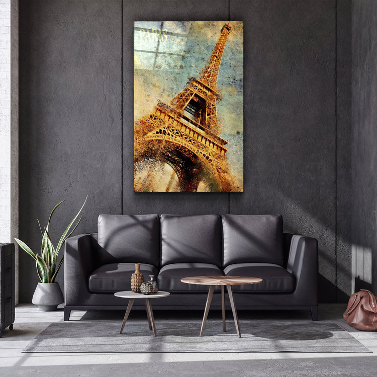 ・"Silhouette Of Eiffel"・Glass Wall Art | Artdesigna Glass Printing Wall Arts.