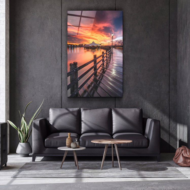 ・"Black Pier"・Glass Wall Art | Artdesigna Glass Printing Wall Arts.