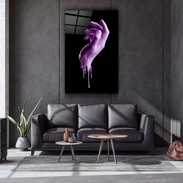 ・"Pink Hand"・Glass Wall Art | Artdesigna Glass Printing Wall Arts.