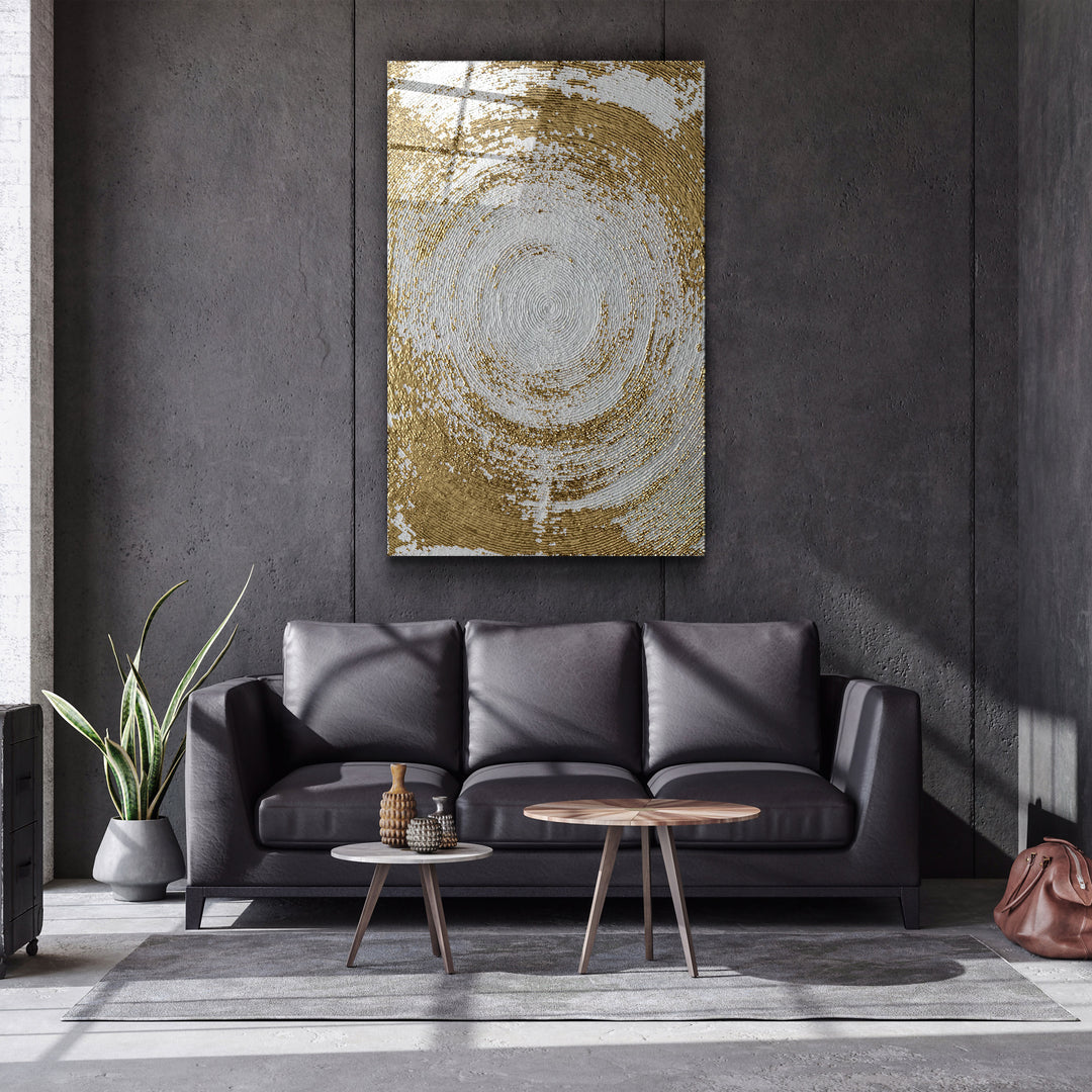 ・"Gold Circle V1"・Glass Wall Art | Artdesigna Glass Printing Wall Arts.