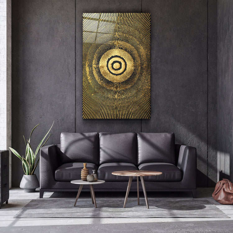 ・"Gold Circle V3"・Glass Wall Art | Artdesigna Glass Printing Wall Arts.