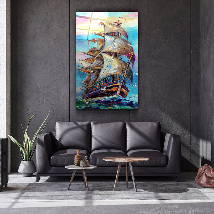 ・"Galleon"・Glass Wall Art | Artdesigna Glass Printing Wall Arts.