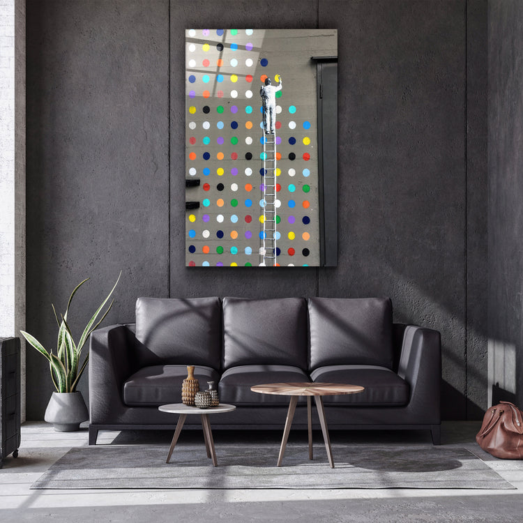 ・"Colorful Dots"・GLASS WALL ART | Artdesigna Glass Printing Wall Arts.