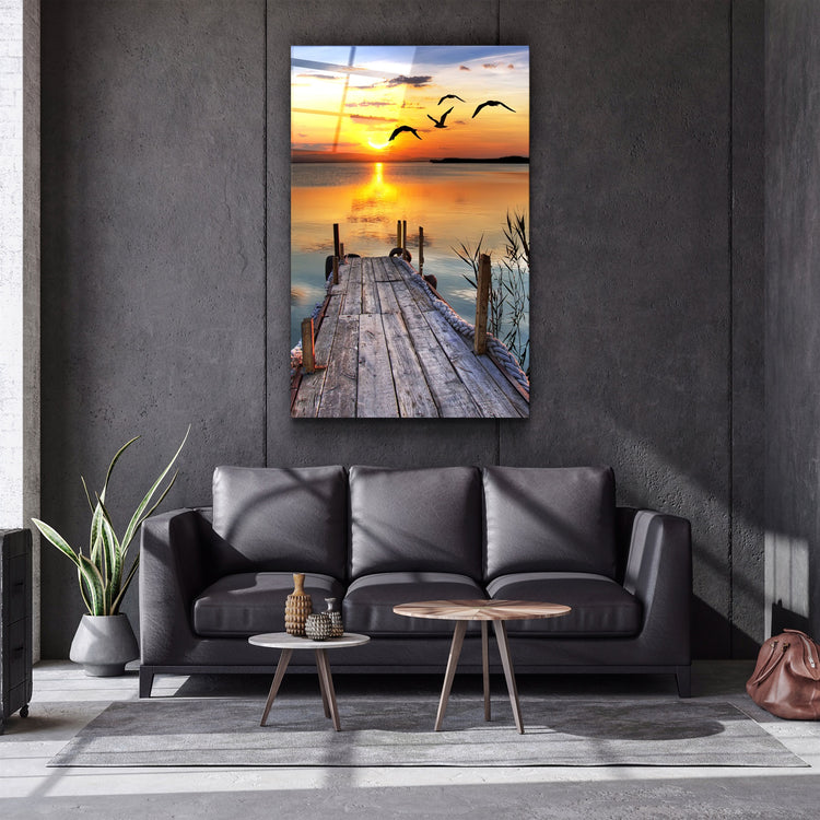 ・"Sunset 1"・Glass Wall Art | Artdesigna Glass Printing Wall Arts.