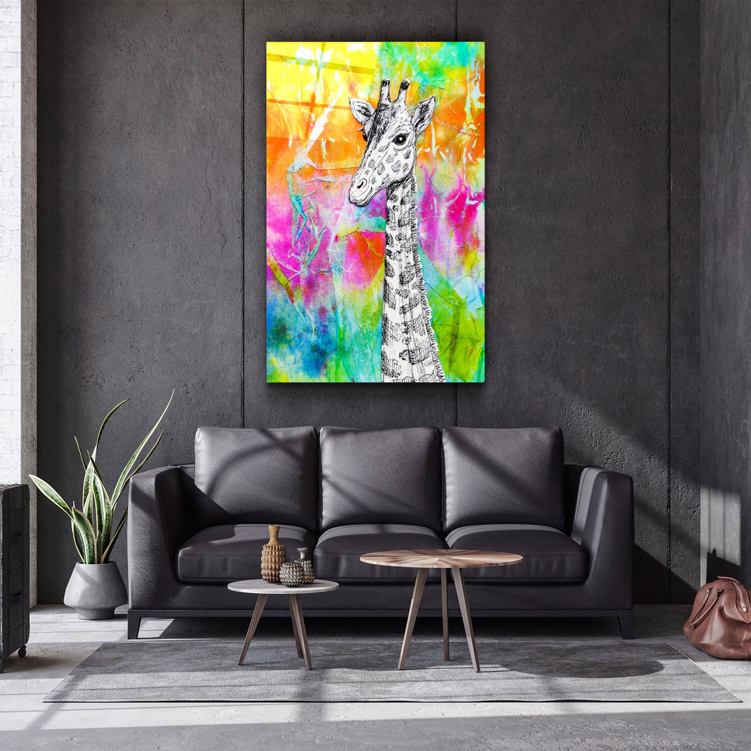 ・"Giraffe"・Glass Wall Art | Artdesigna Glass Printing Wall Arts.