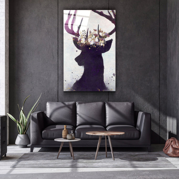 ・"Deer"・Glass Wall Art | Artdesigna Glass Printing Wall Arts.