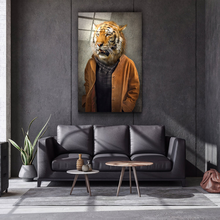 ・"Tiger Head"・Glass Wall Art | Artdesigna Glass Printing Wall Arts.