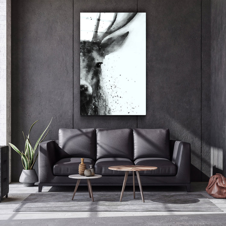 ・"Deer"・Glass Wall Art | Artdesigna Glass Printing Wall Arts.