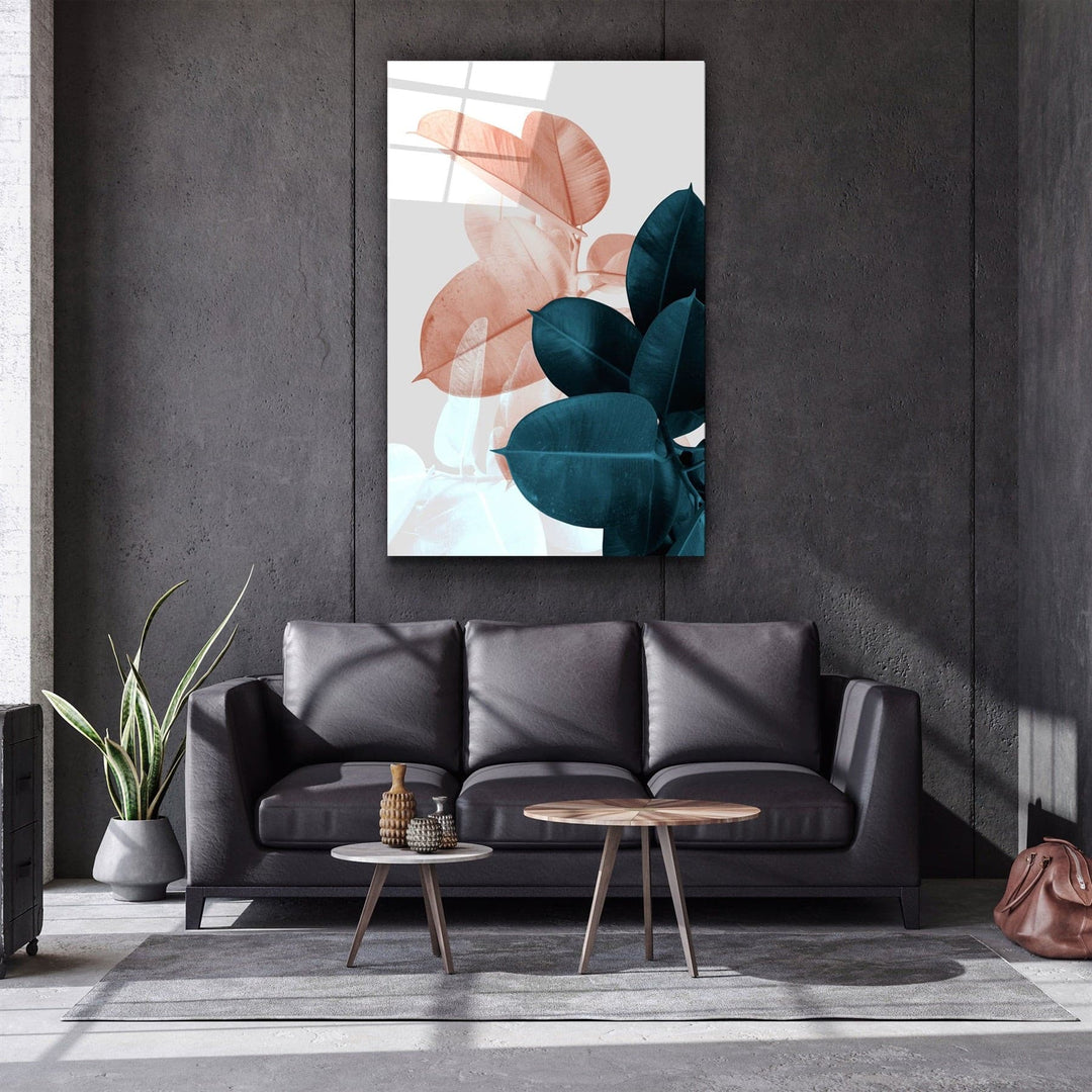 ・"Abstract Leaves"・Glass Wall Art | Artdesigna Glass Printing Wall Arts.