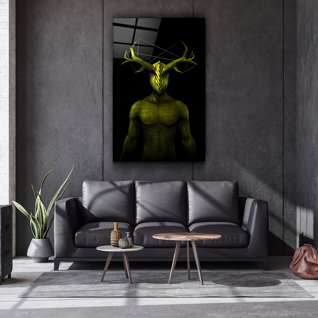 ・"Abstract Masked Man V9"・Glass Wall Art | Artdesigna Glass Printing Wall Arts.