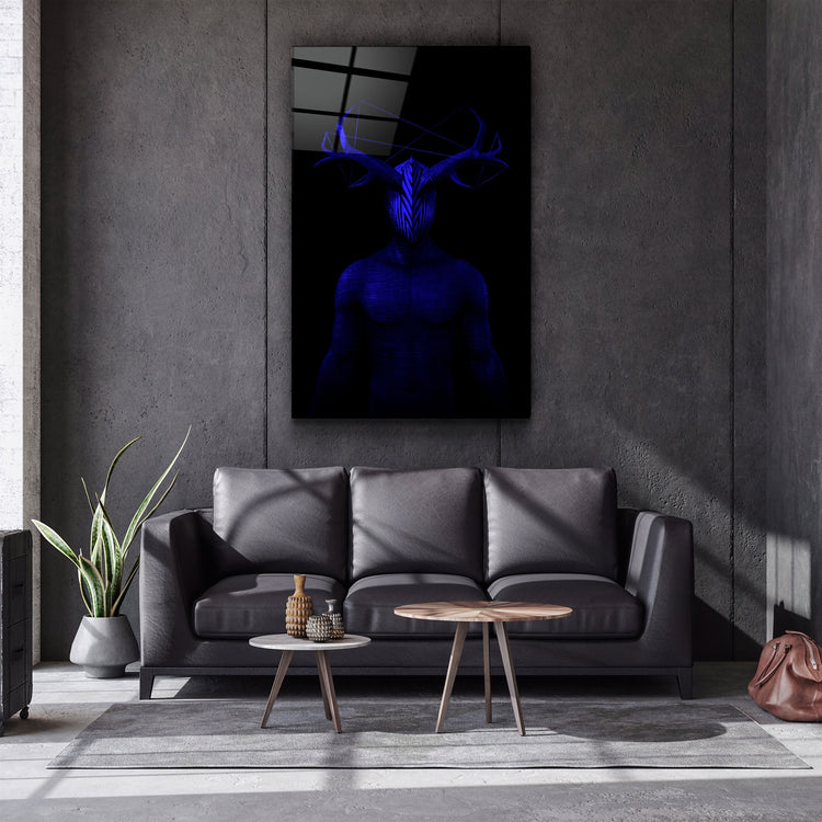 ・"Abstract Masked Man V11"・Glass Wall Art | Artdesigna Glass Printing Wall Arts.