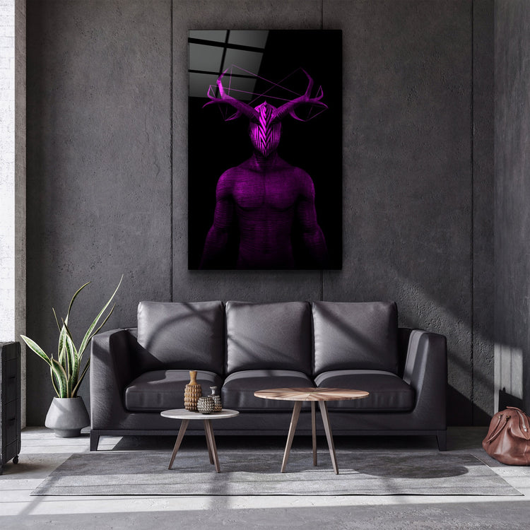 ・"Abstract Masked Man V12"・Glass Wall Art | Artdesigna Glass Printing Wall Arts.