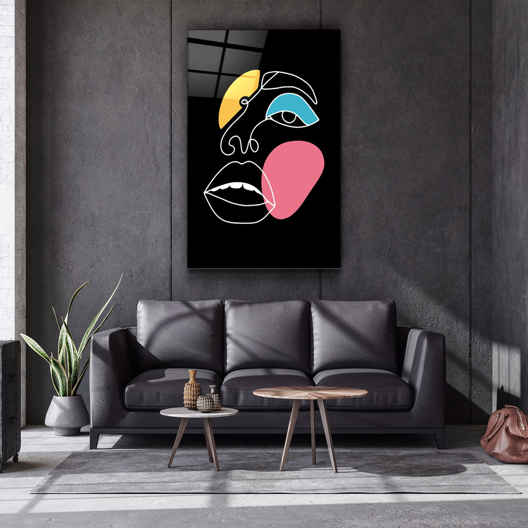 ・"Abstract Colorful Face"・Glass Wall Art | Artdesigna Glass Printing Wall Arts.