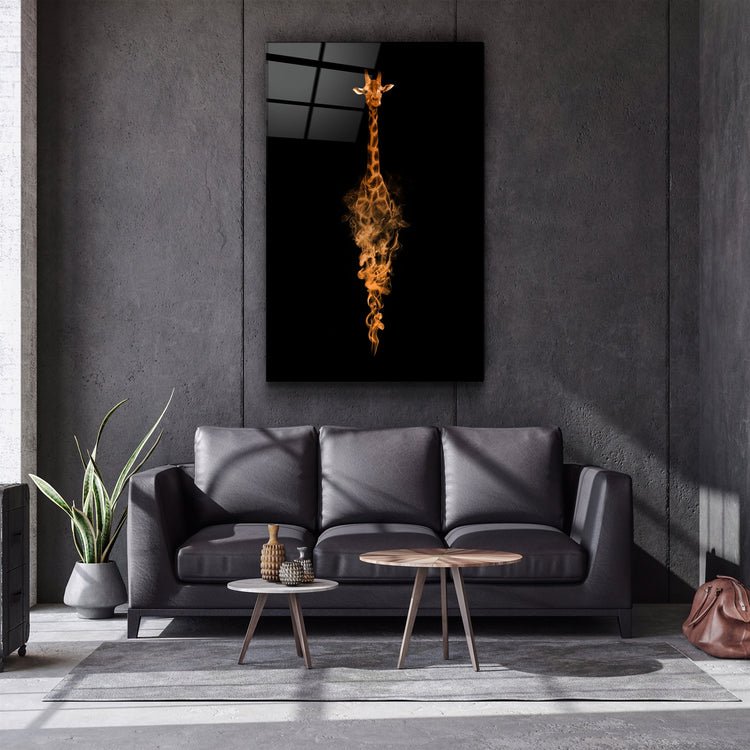 ・"Giraffo"・Glass Wall Art | Artdesigna Glass Printing Wall Arts.