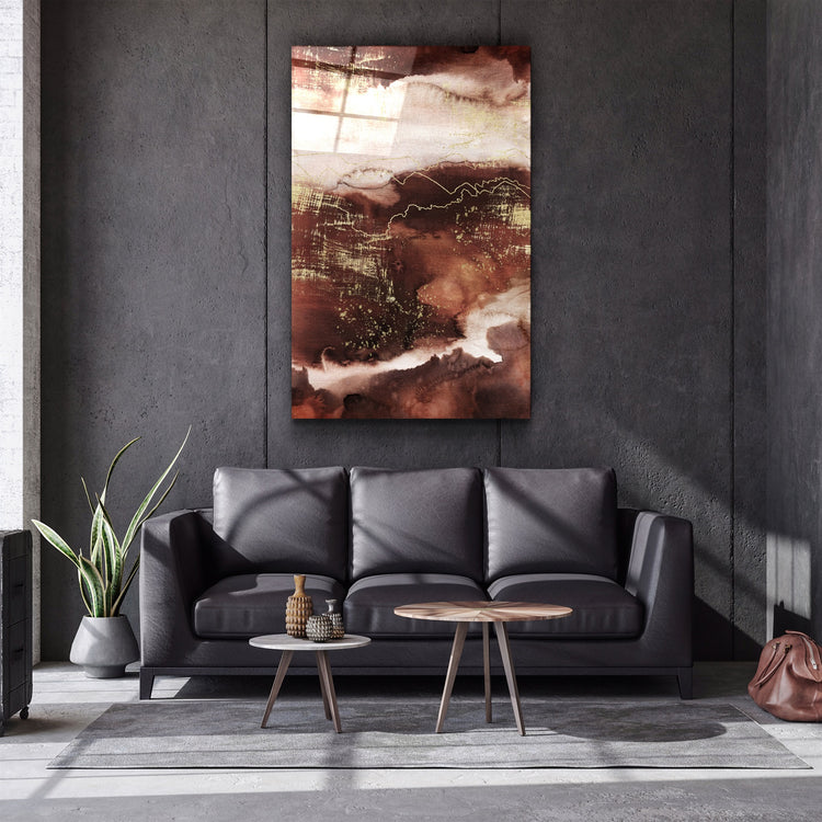 ・"Brown Abstract Pattern"・Glass Wall Art | Artdesigna Glass Printing Wall Arts.