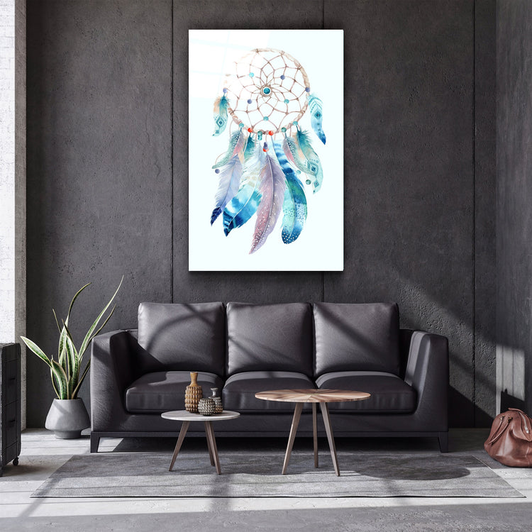 ・"Dream Catcher"・Glass Wall Art | Artdesigna Glass Printing Wall Arts.