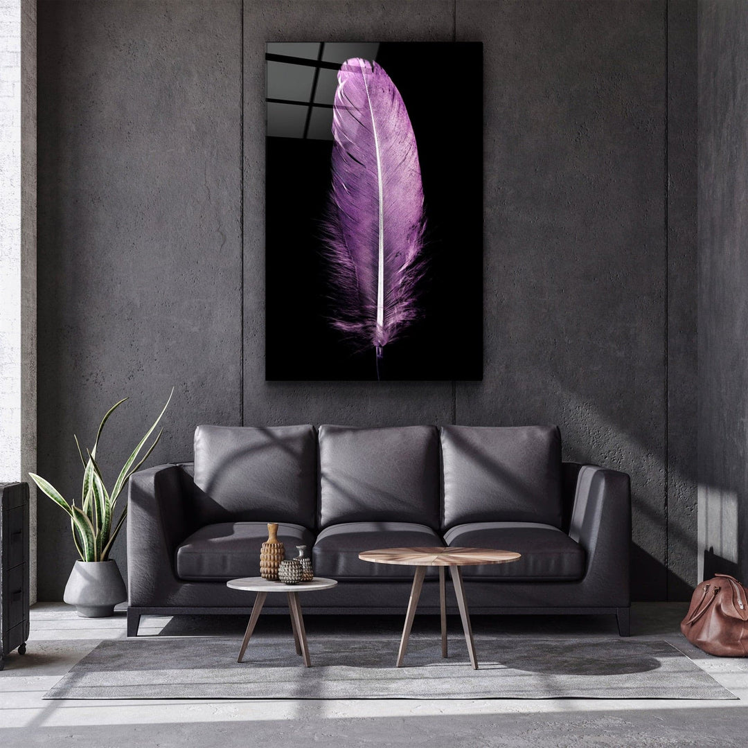 ・"Colorful Feather V3"・Glass Wall Art | Artdesigna Glass Printing Wall Arts.