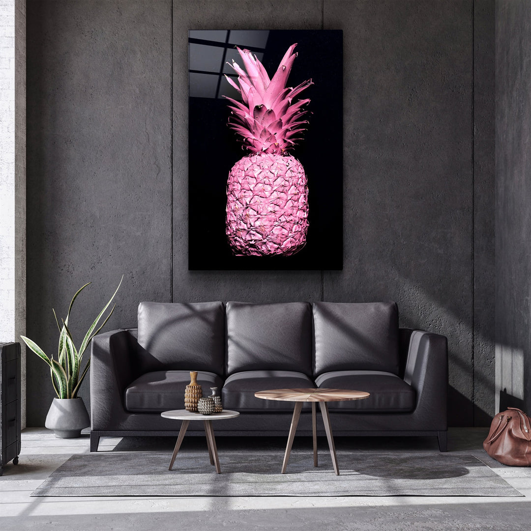 ・"Pink Pineapple V2"・Glass Wall Art | Artdesigna Glass Printing Wall Arts.