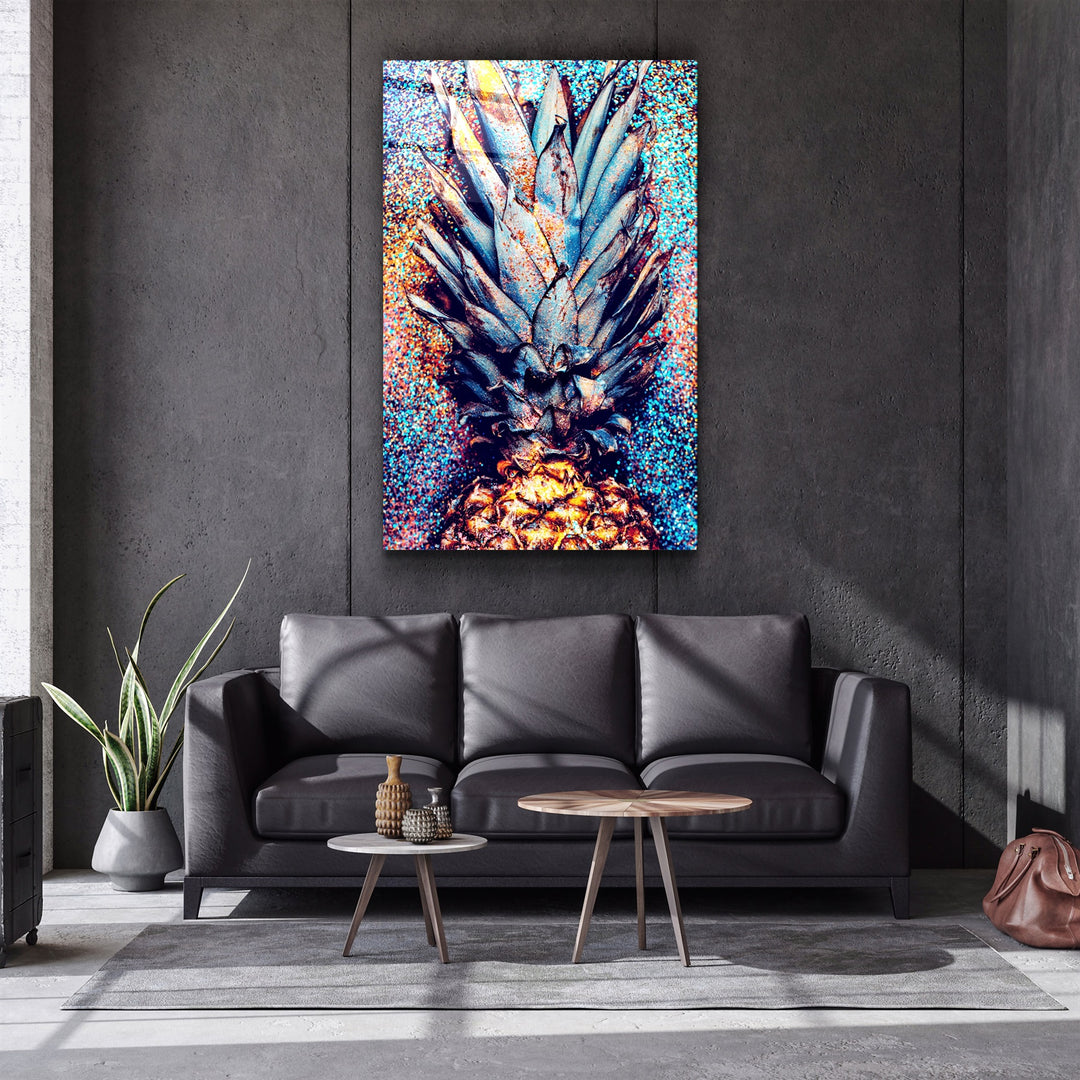 ・"Pineapple V2"・Glass Wall Art | Artdesigna Glass Printing Wall Arts.