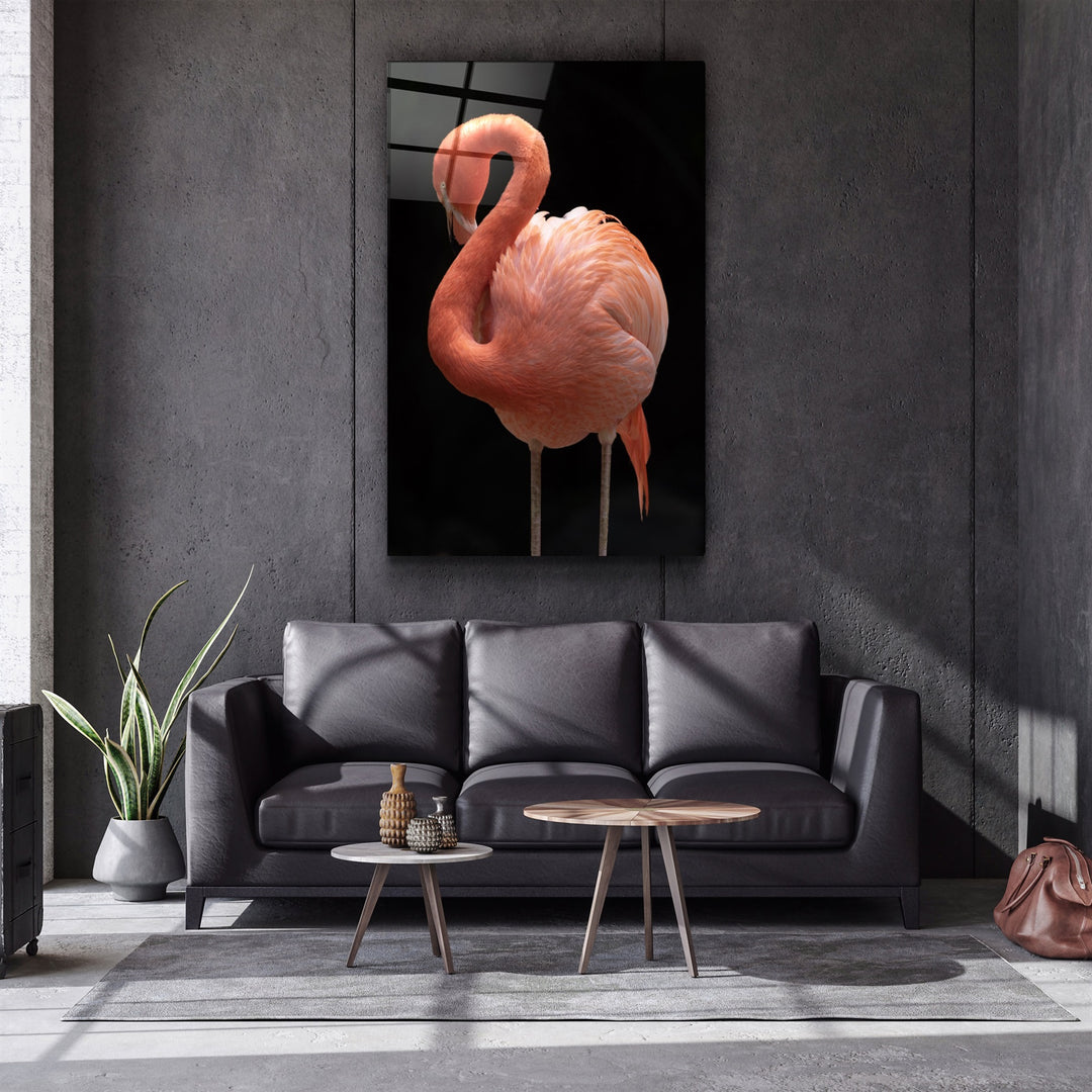 ・"Flamingo V2"・Glass Wall Art | Artdesigna Glass Printing Wall Arts.