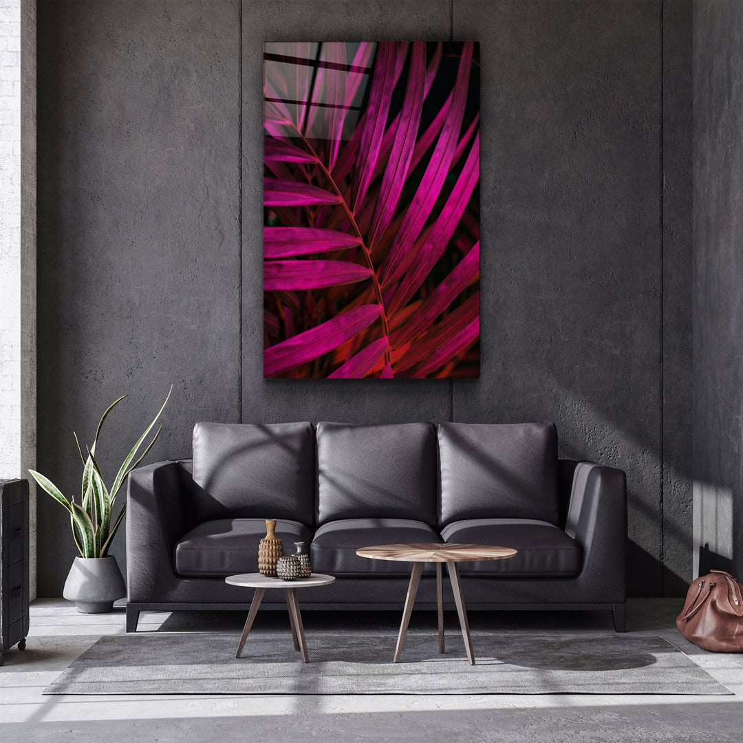 ・"Purple Leaves"・Glass Wall Art | Artdesigna Glass Printing Wall Arts.