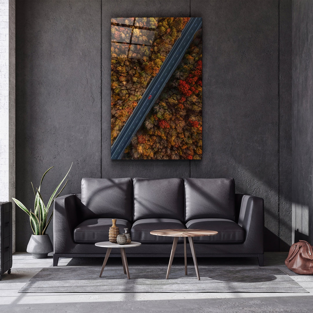 ・"Alone in the Road"・Glass Wall Art | Artdesigna Glass Printing Wall Arts.