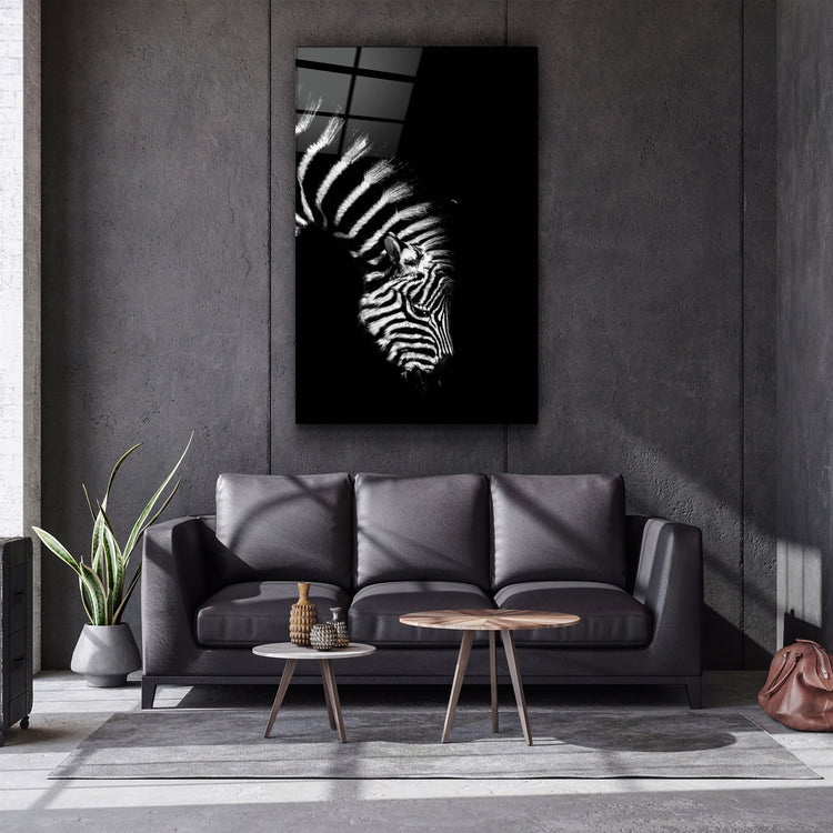 ・"Young Zebra"・Glass Wall Art | Artdesigna Glass Printing Wall Arts.