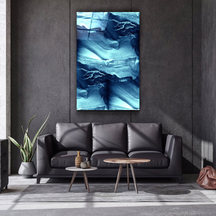 ・"Abstract Waves"・Glass Wall Art | Artdesigna Glass Printing Wall Arts.