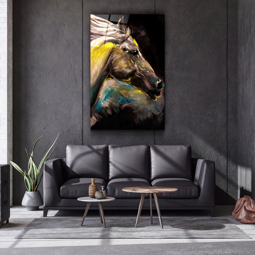 ・"Abstract Horse"・Glass Wall Art | Artdesigna Glass Printing Wall Arts.