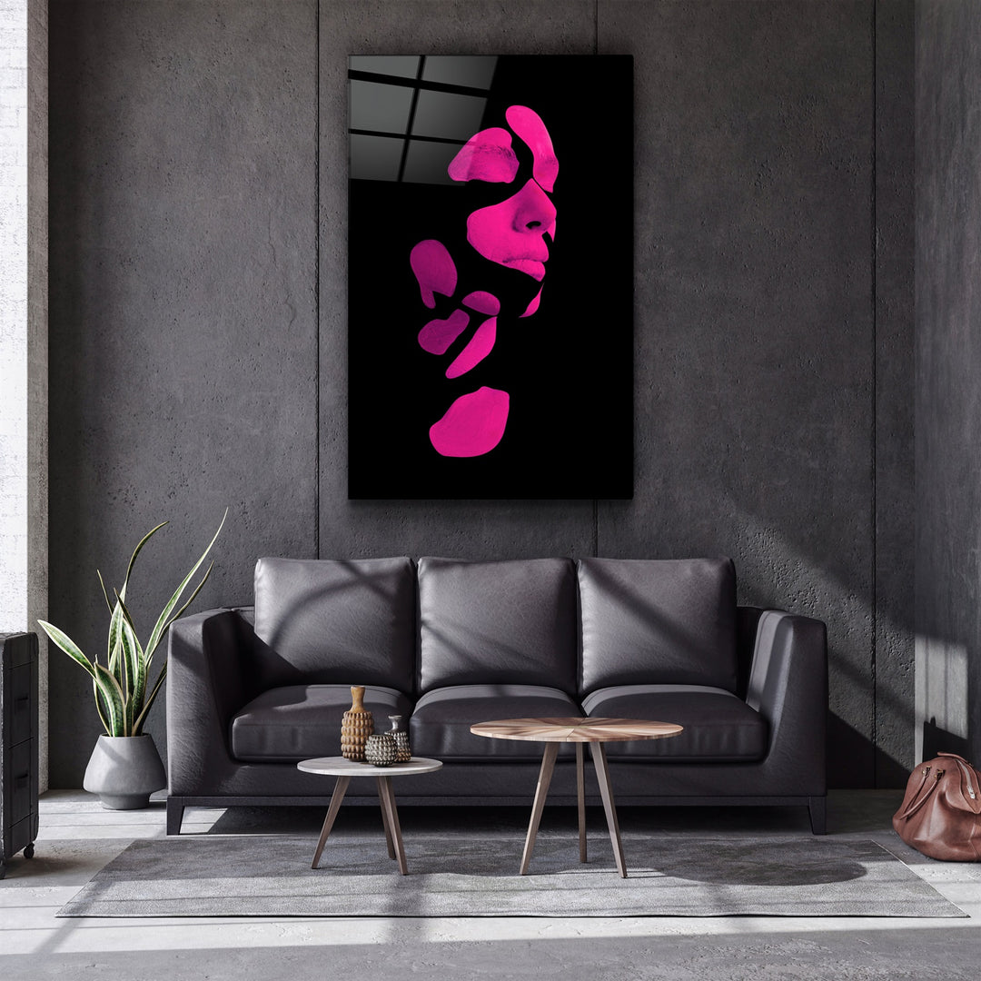 ・"Mysterious Purple Face"・Glass Wall Art | Artdesigna Glass Printing Wall Arts.