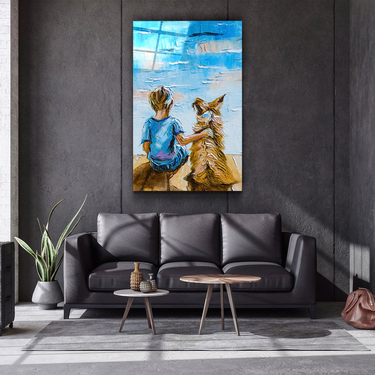 ・"Best Friends"・Glass Wall Art | Artdesigna Glass Printing Wall Arts.