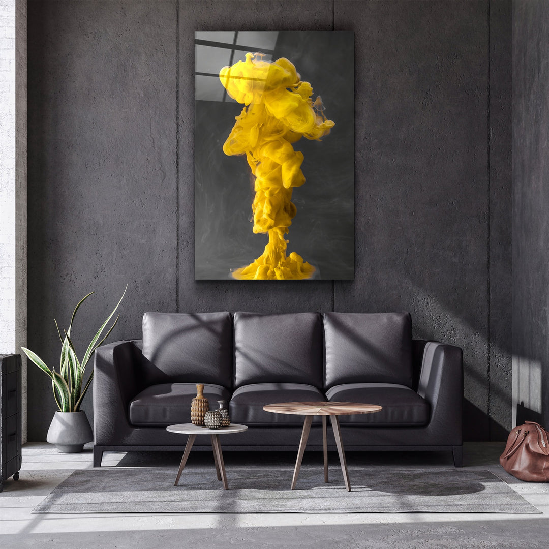 ・"Yellow Fog"・Glass Wall Art | Artdesigna Glass Printing Wall Arts.