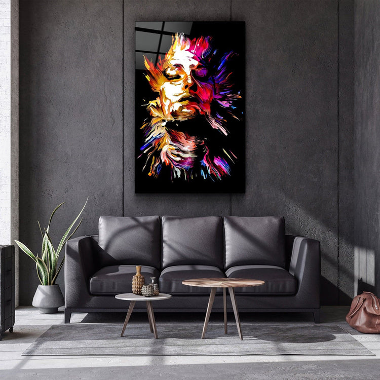 ・"AbstractWoman"・Glass Wall Art | Artdesigna Glass Printing Wall Arts.