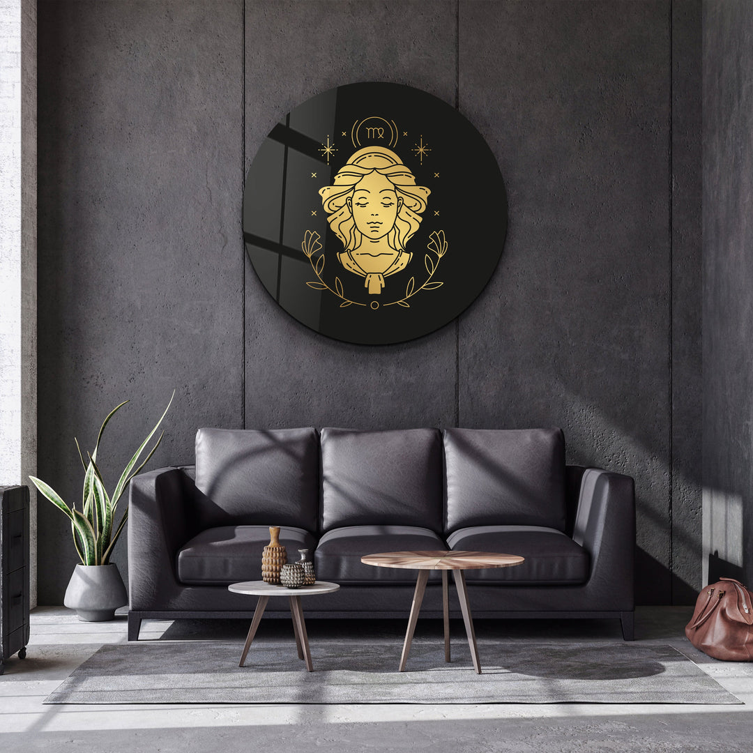 ・"Zodiac Signs - Virgo"・Rounded Glass Wall Art