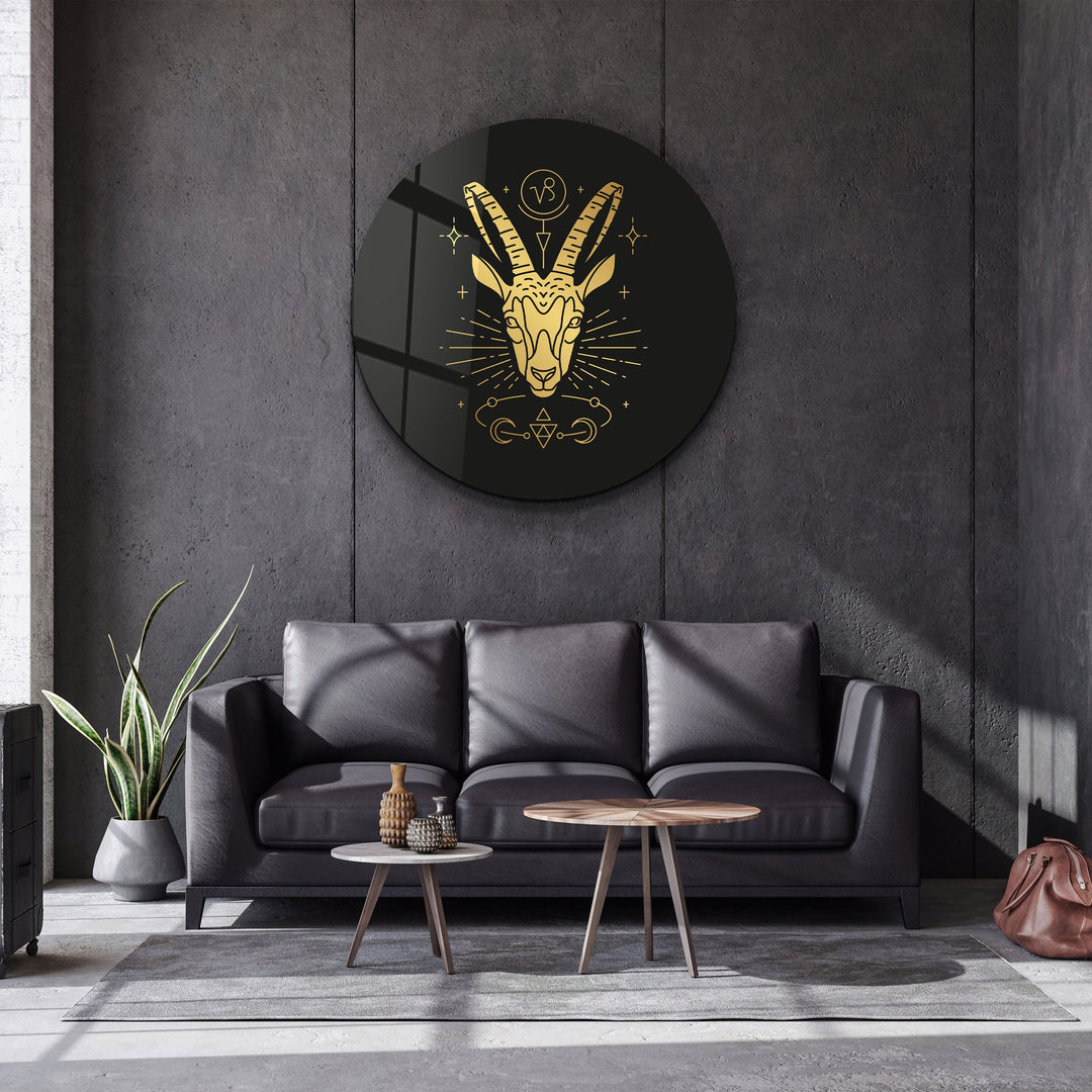 ・"Zodiac Signs - Capricorn"・Rounded Glass Wall Art