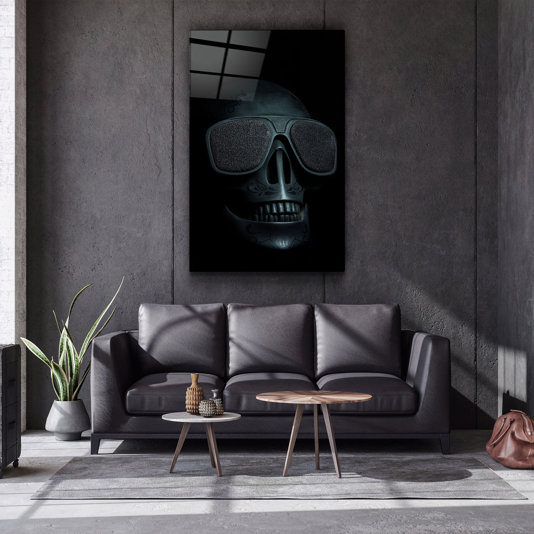 ・"Black Skull"・Glass Wall Art | Artdesigna Glass Printing Wall Arts.