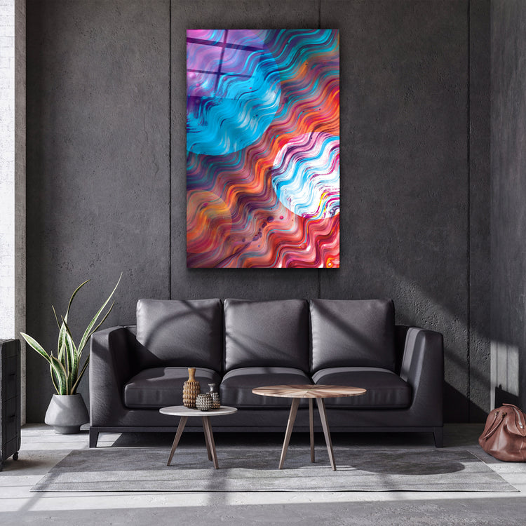 ・"Waive of Colors"・Glass Wall Art | Artdesigna Glass Printing Wall Arts.