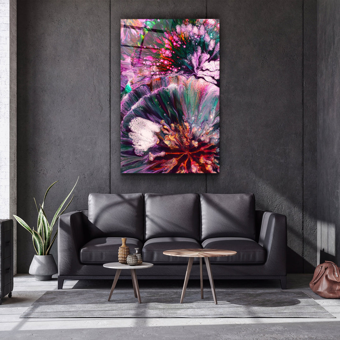 ・"Abstract Colorful Design"・Designer's Collection Glass Wall Art