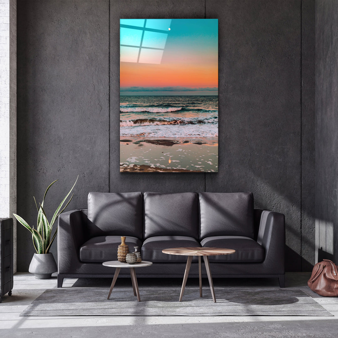 ・"SunSet"・Designer's Collection Glass Wall Art