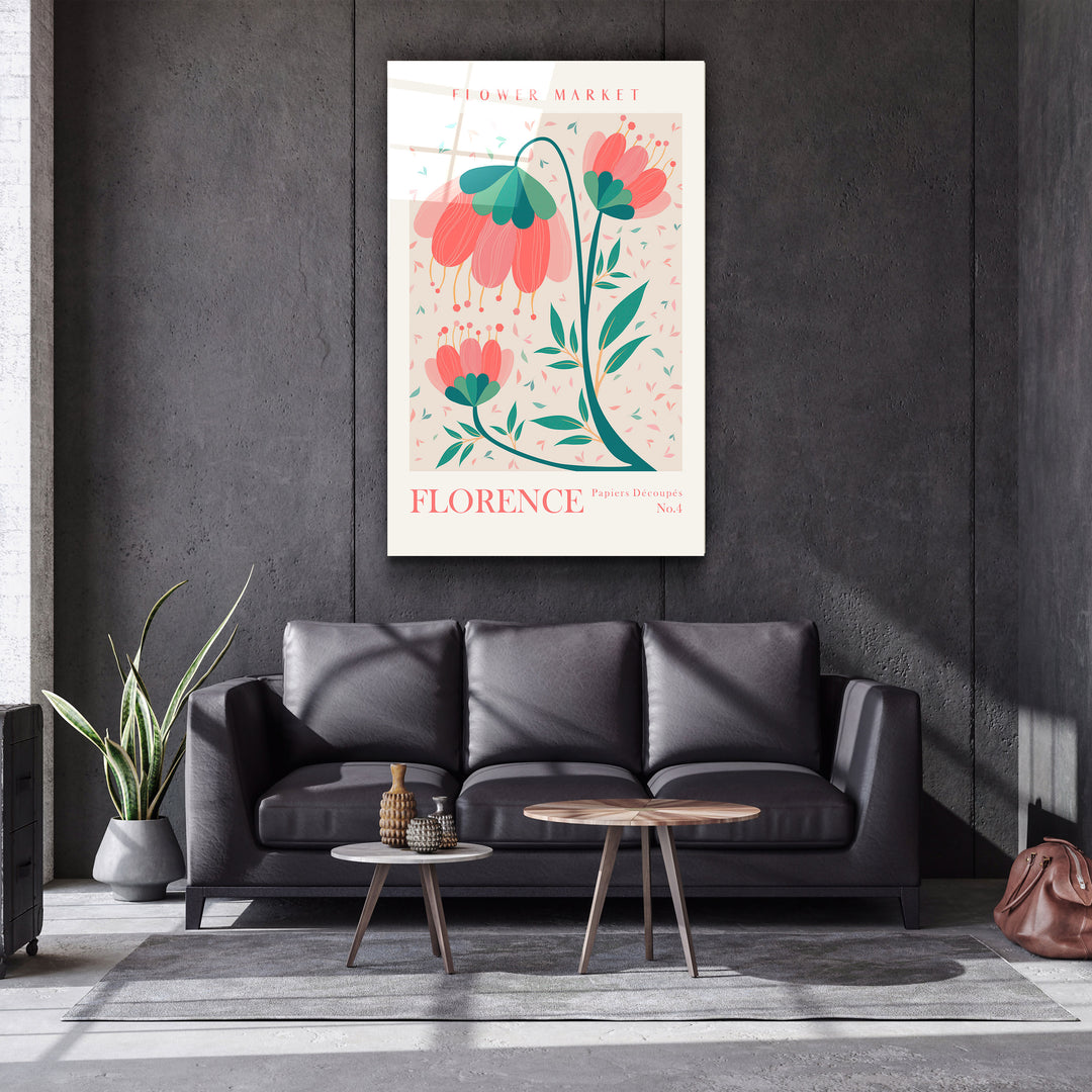 ・"Flower Market No:4 Florence"・Gallery Print Collection Glass Wall Art