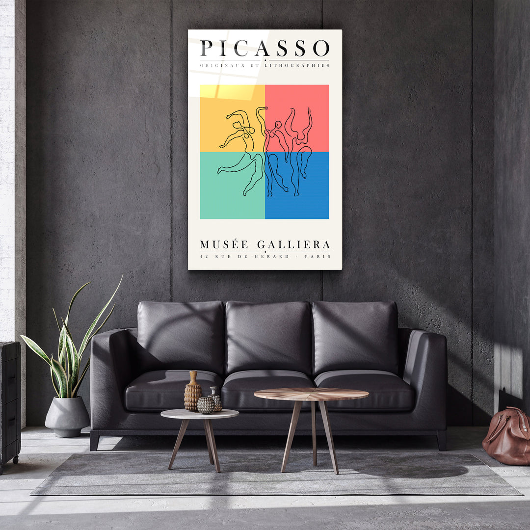 ・"Pablo Picasso - Originaux Et Lithographies"・Gallery Print Collection Glass Wall Art