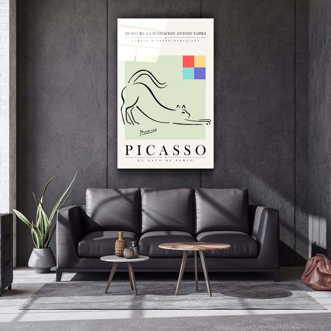 ・"Pablo Picasso - El Gato De Pablo"・Gallery Print Collection Glass Wall Art