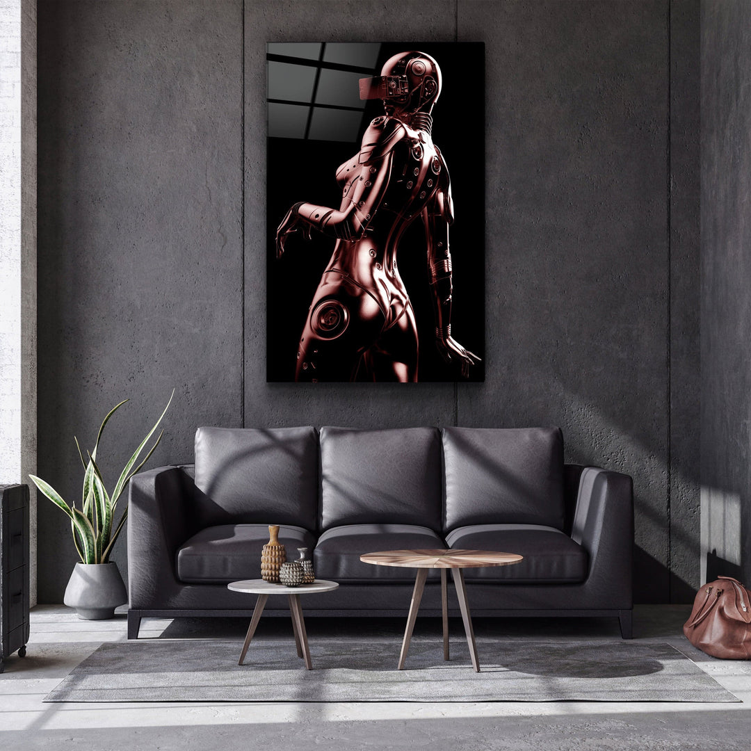 ・"Robo Girl Bronze"・Designer's Collection Glass Wall Art