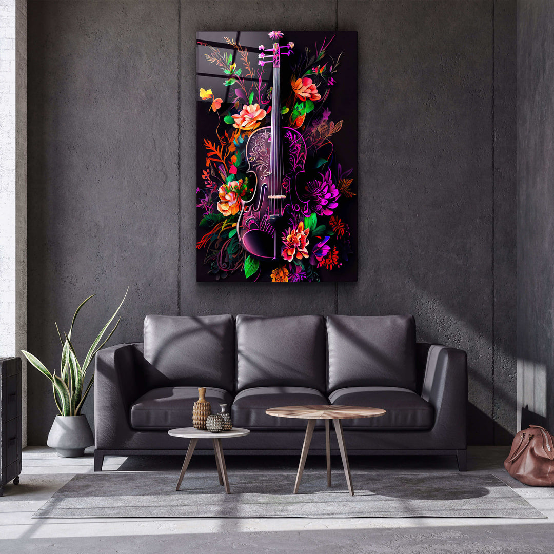 ・"Violin"・Secret World Collection Glass Wall Art