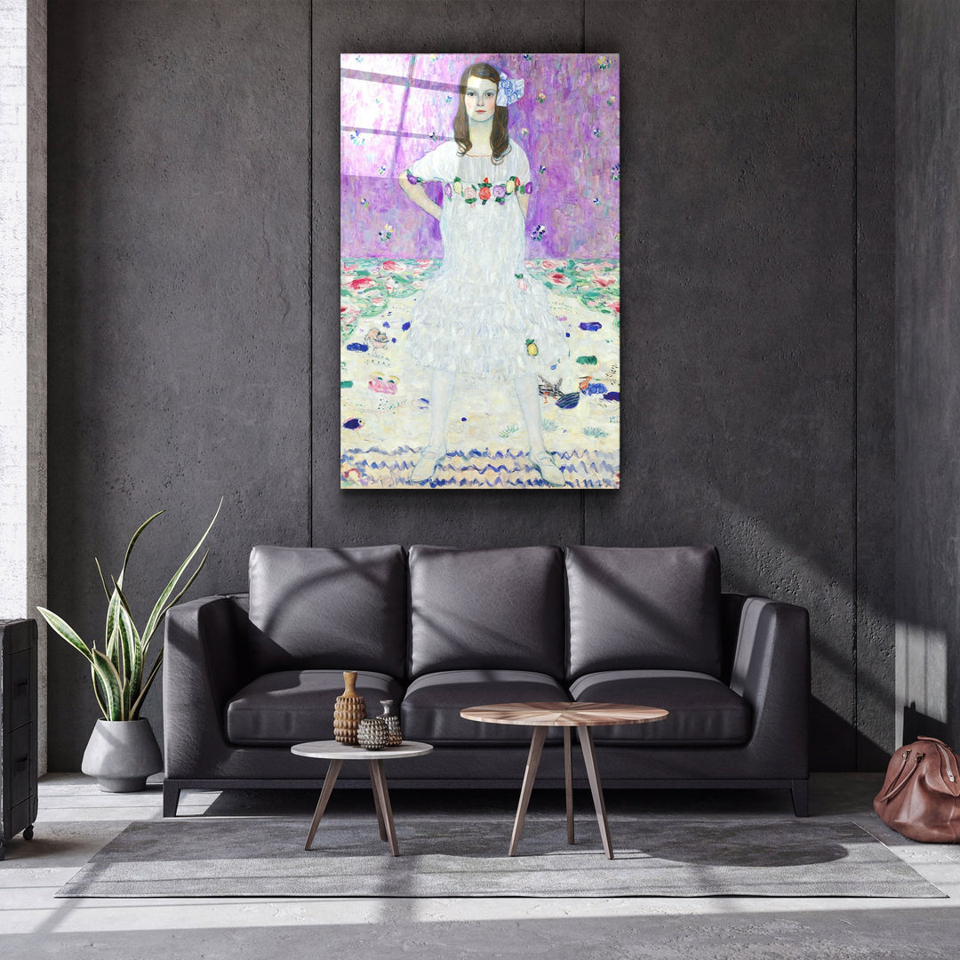 ・"Mäda Primavesi (ca. 1912–1913) by Gustav Klimt)"・Glass Wall Art | Artdesigna Glass Printing Wall Arts.