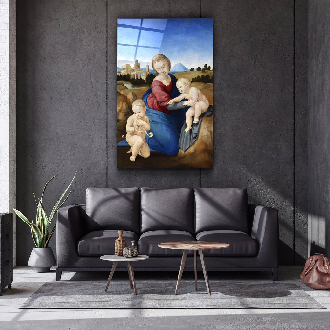 ・"Raphael's Madonna and Child with the Infant Saint John (1508)"・Glass Wall Art | Artdesigna Glass Printing Wall Arts.