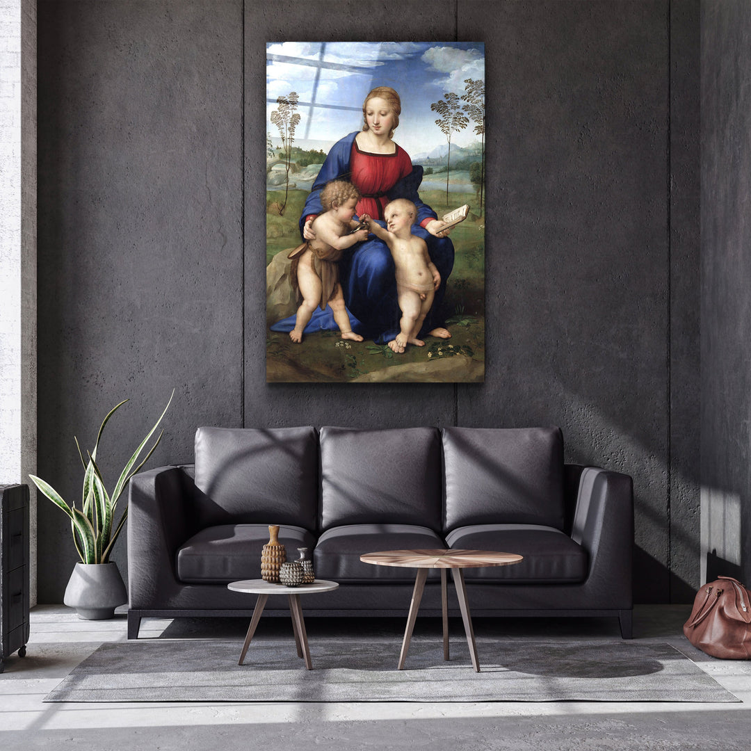 ・"Raphael's Madonna of the Goldfinch (1505–1506)"・Glass Wall Art | Artdesigna Glass Printing Wall Arts.